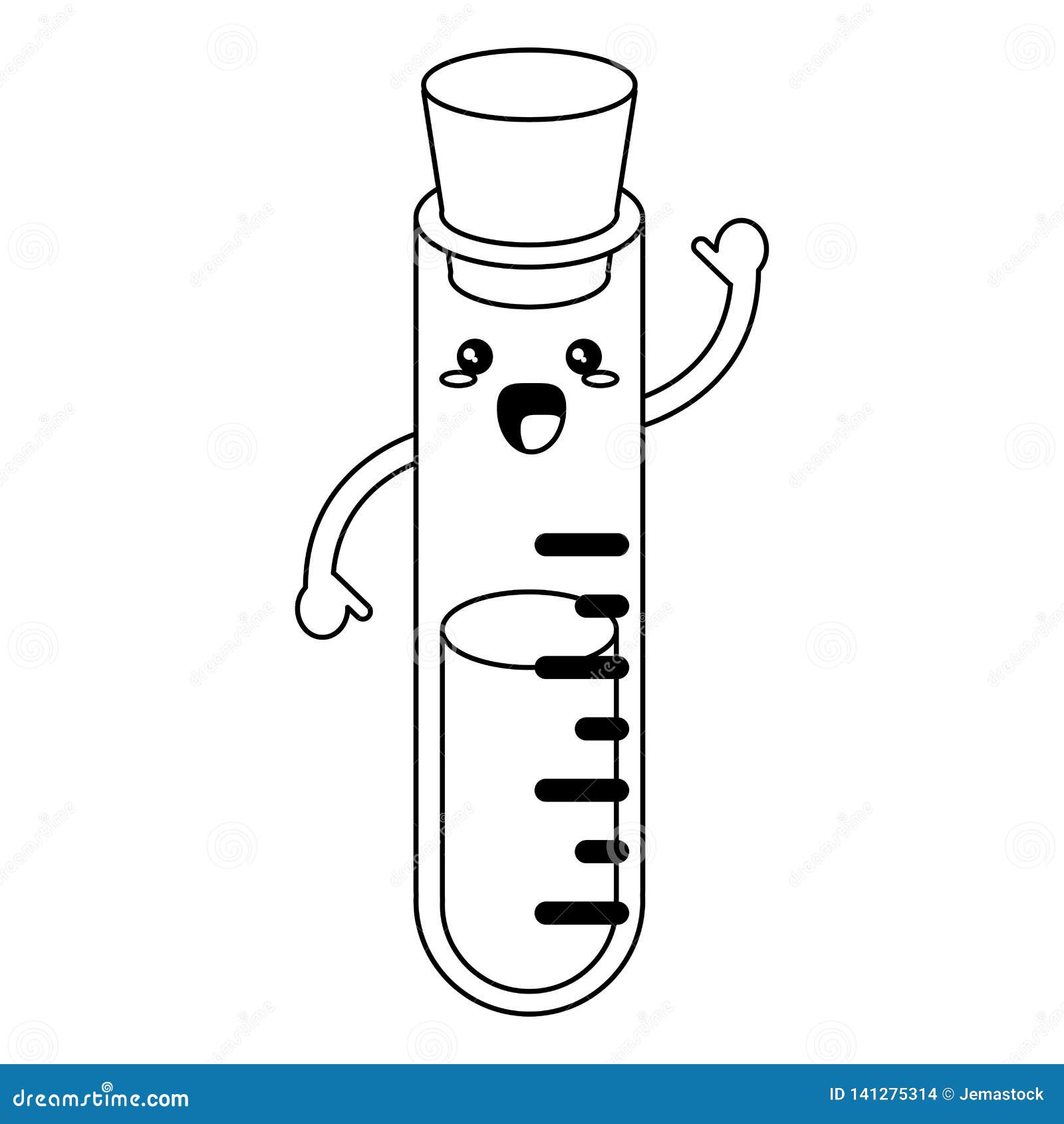 Historieta Del Frasco De La Química De Kawaii En Blanco Y Negro Ilustración  del Vector - Ilustración de experiencia, historieta: 141275314