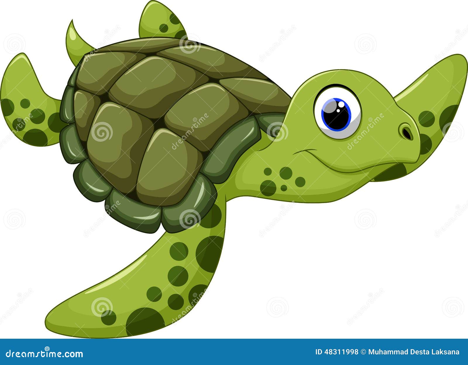 Vinilo Pixerstick Lindo De La Tortuga De Mar De Dibujos Animados