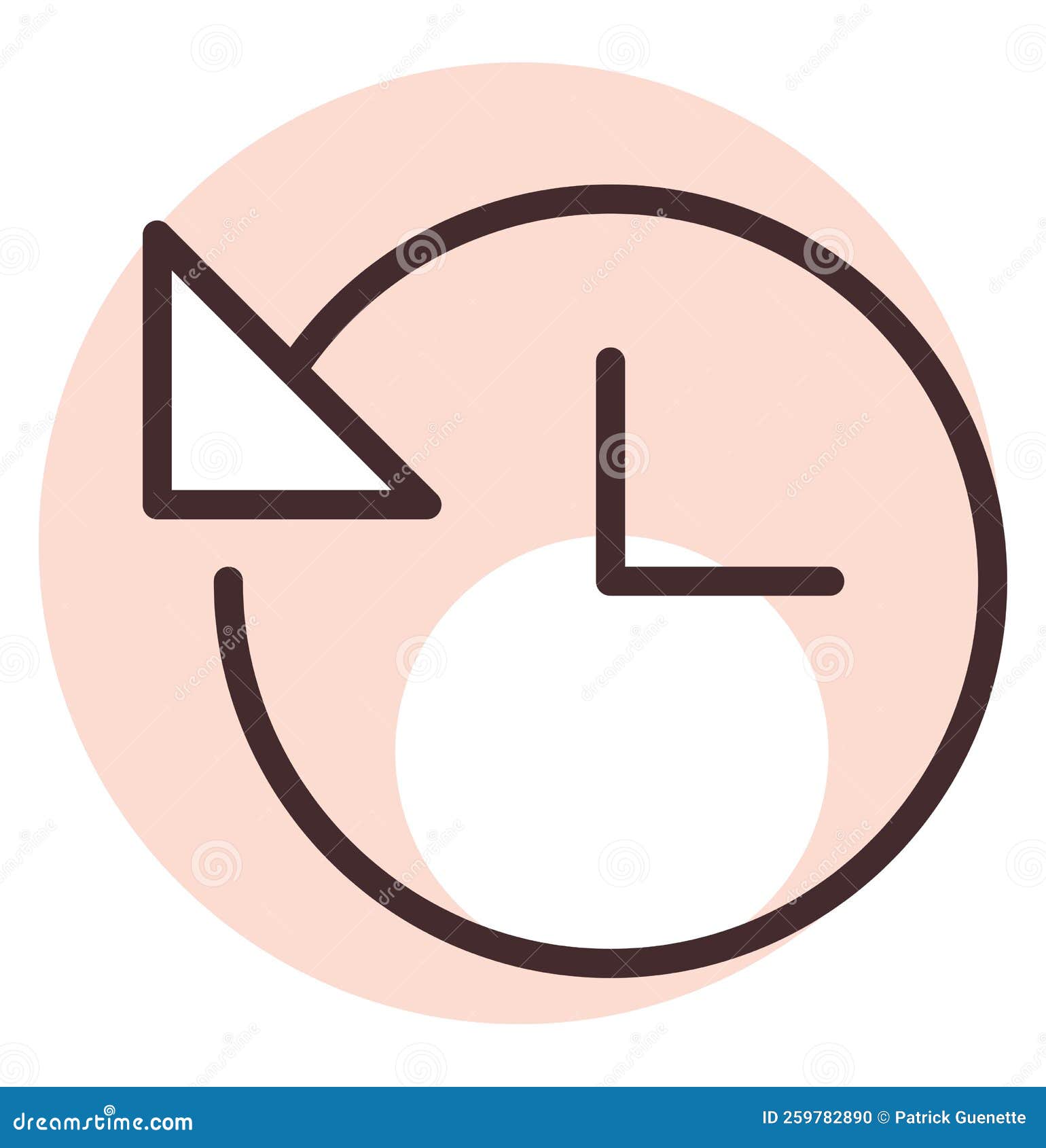 History clock, icon stock vector. Illustration of flat 259782890