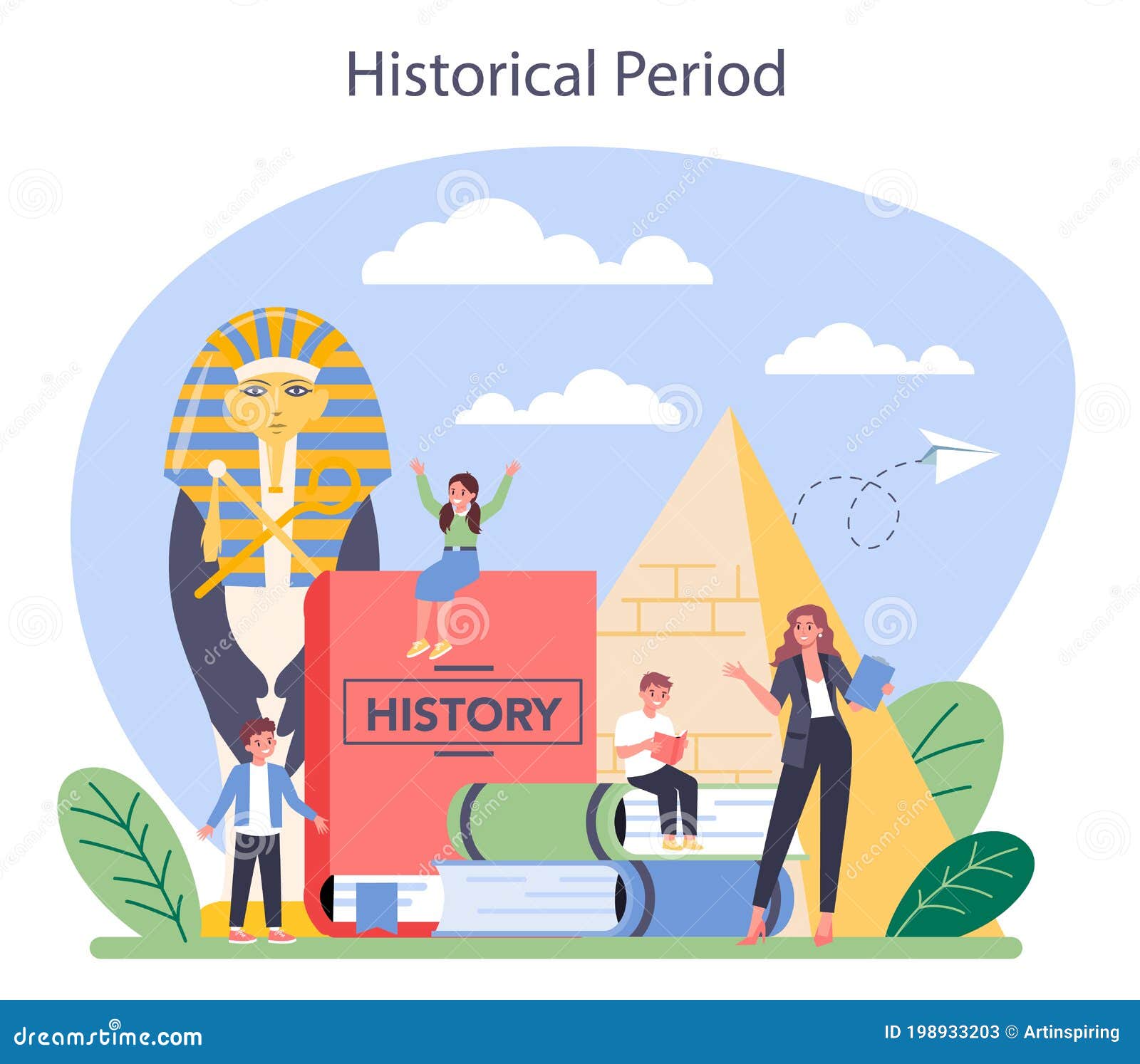 History Concept. History School Subject Stock Vector Illustration of column, people 198933203