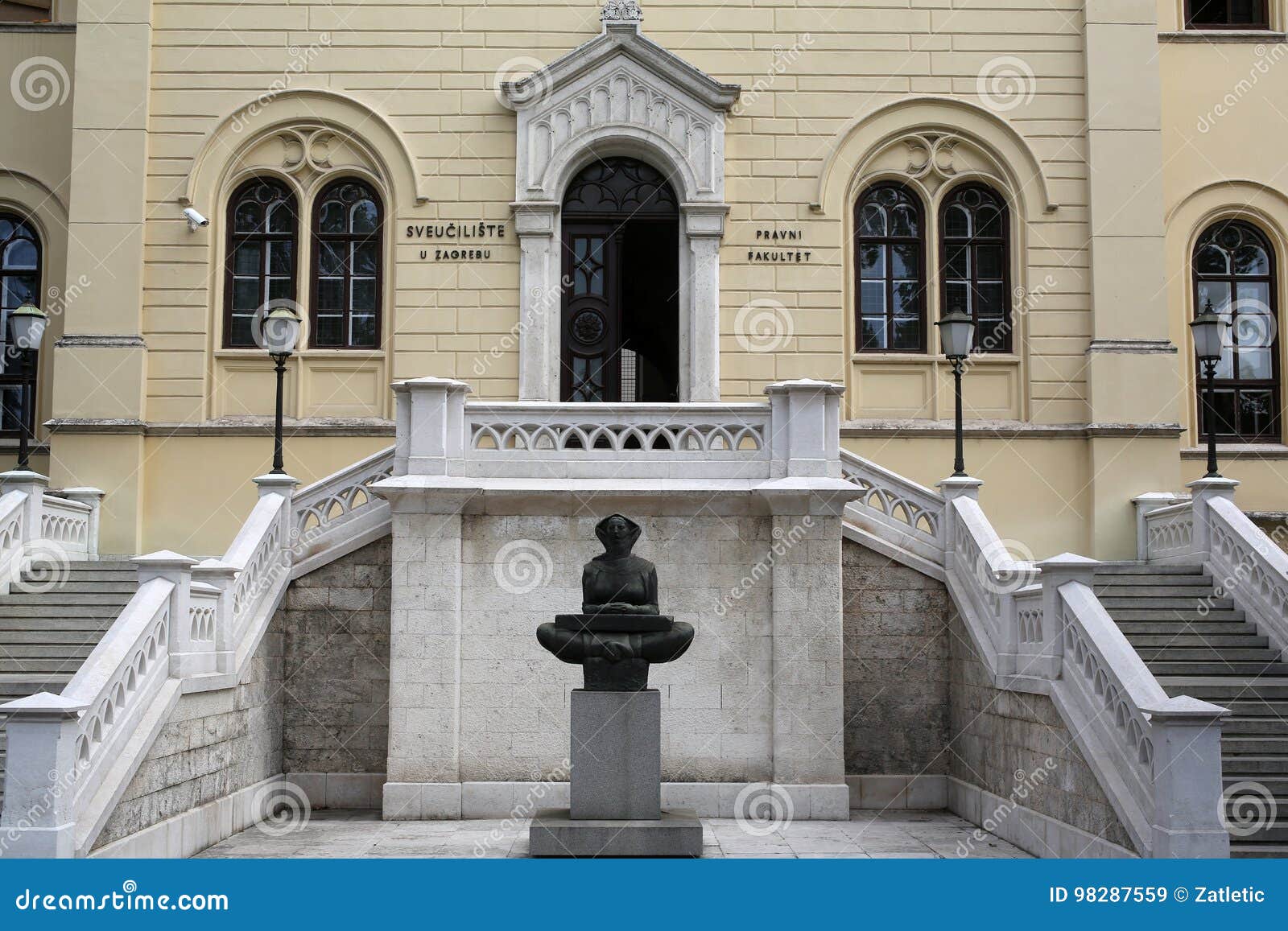 history of the croats, sculpture by ivan mestrovic, located in front zagreb university building