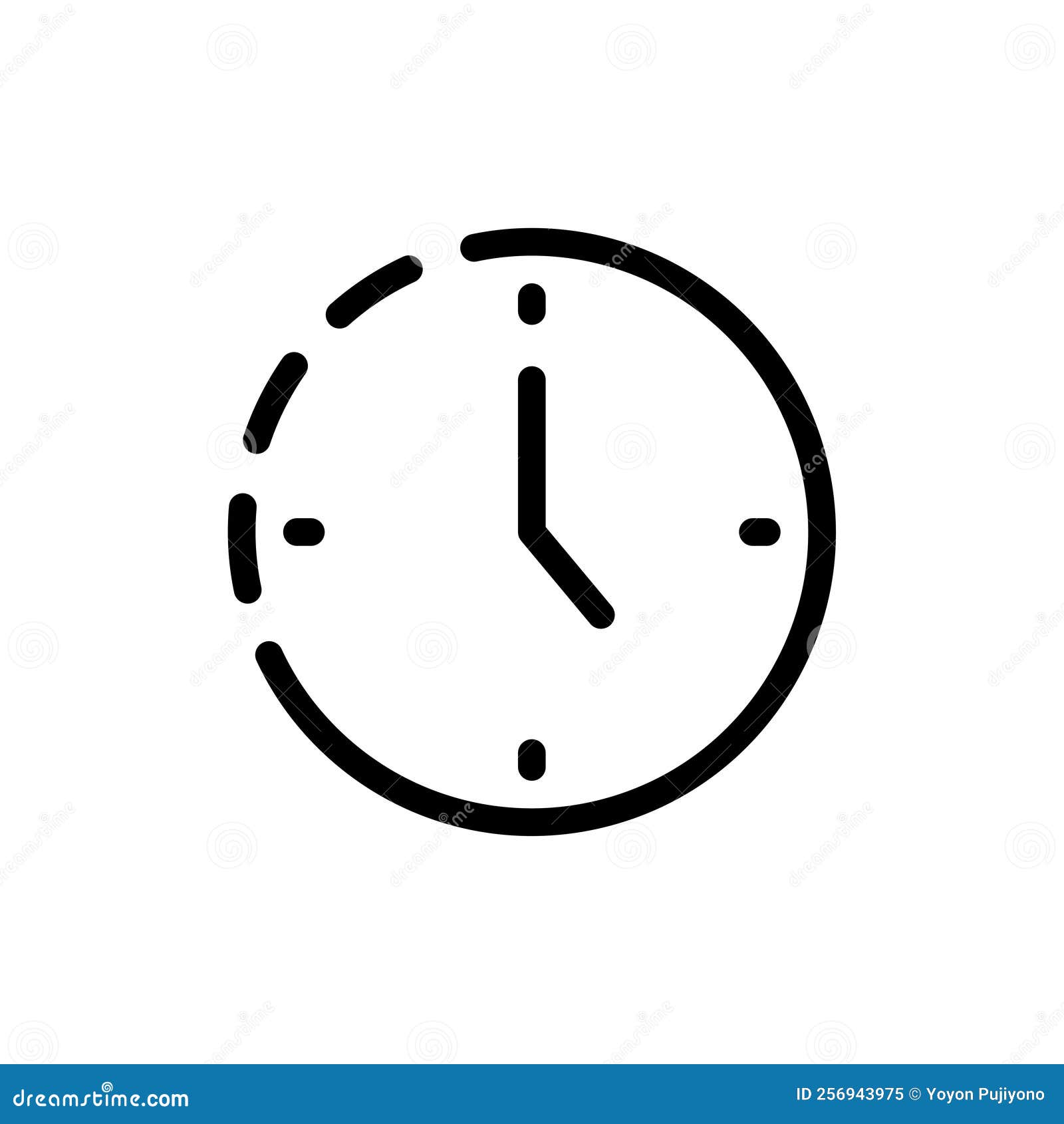 History Icon with Clock and Dash Line Stock Vector Illustration of