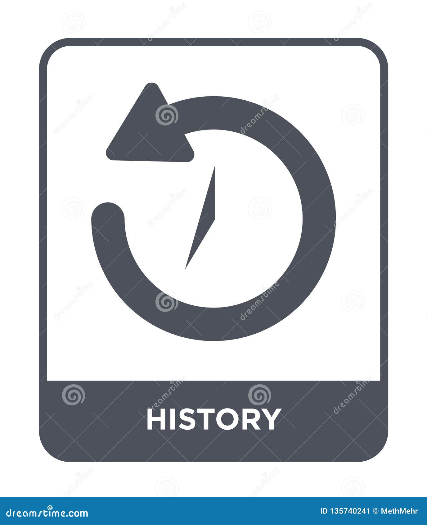 History Icon in Trendy Design Style. History Icon Isolated on White