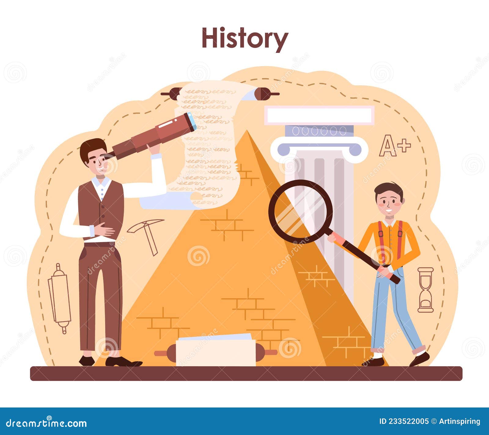 History Lesson Concept. History School Subject, Knowledge of the Past