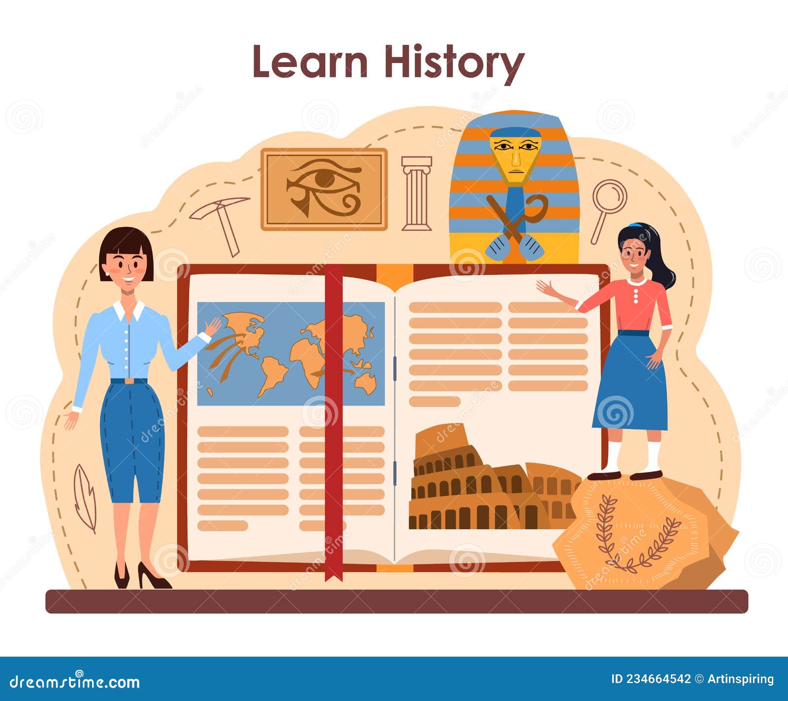 History Lesson Concept. History School Subject, Knowledge of the Past
