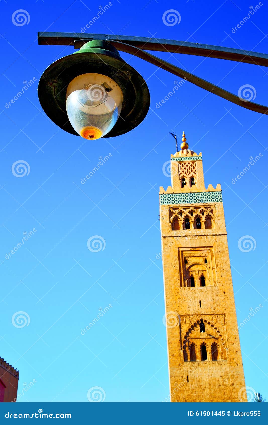 History In Maroc Africa Street Lamp Blue Sky Stock Image - Image of