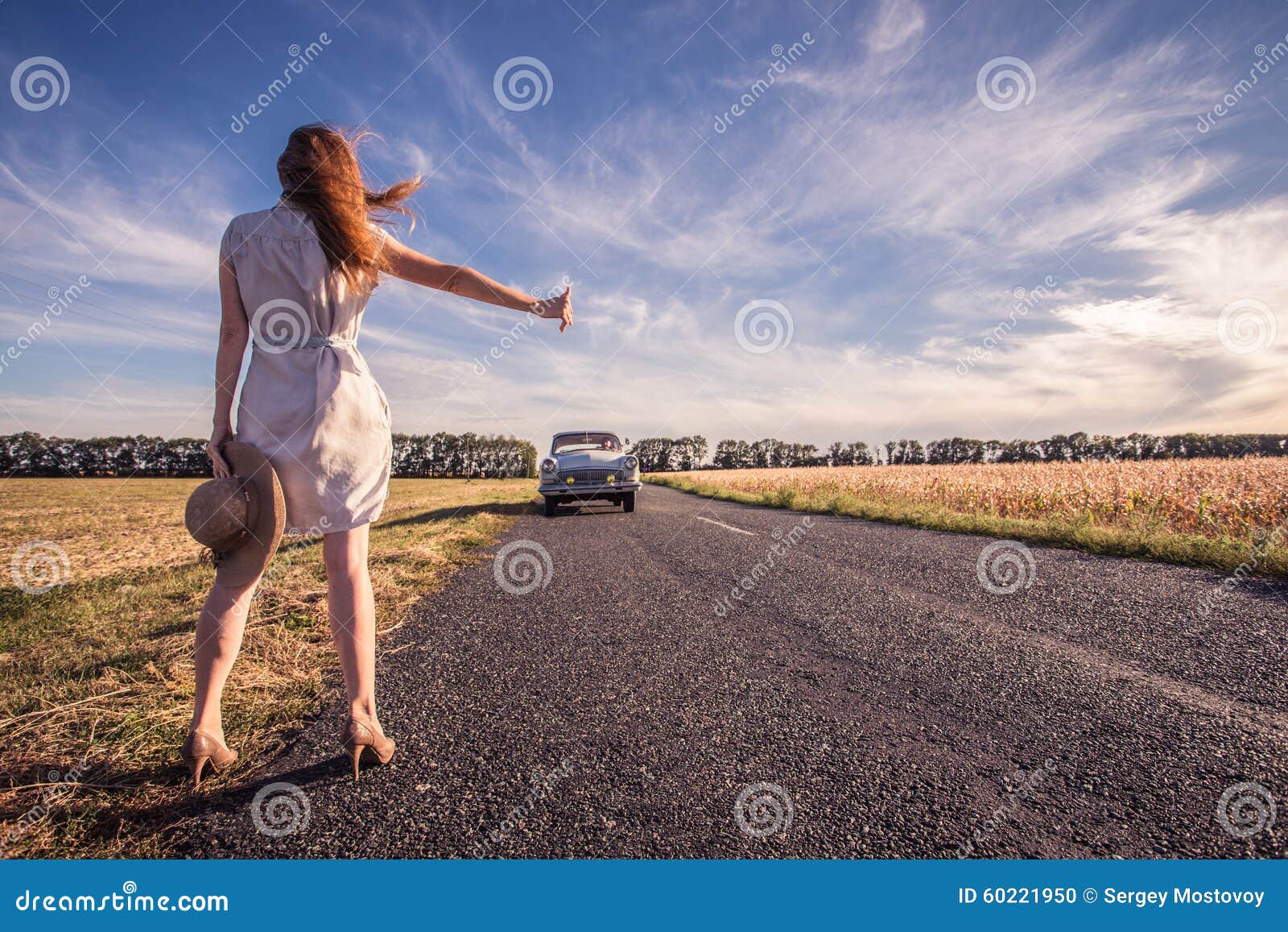 Hitchhike stock photo. Image of stop, hitch, hiker, lady 60221950