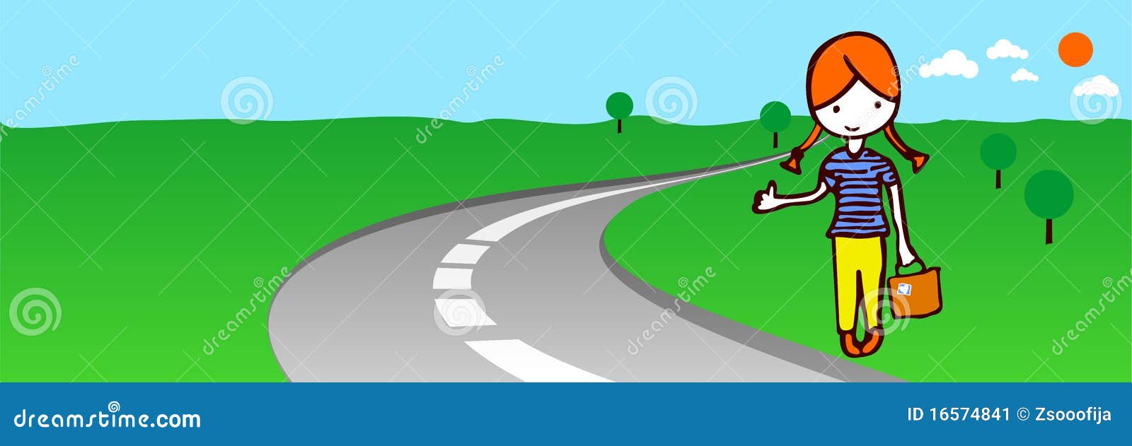 Hitchhiker Cartoon Vector 10941851