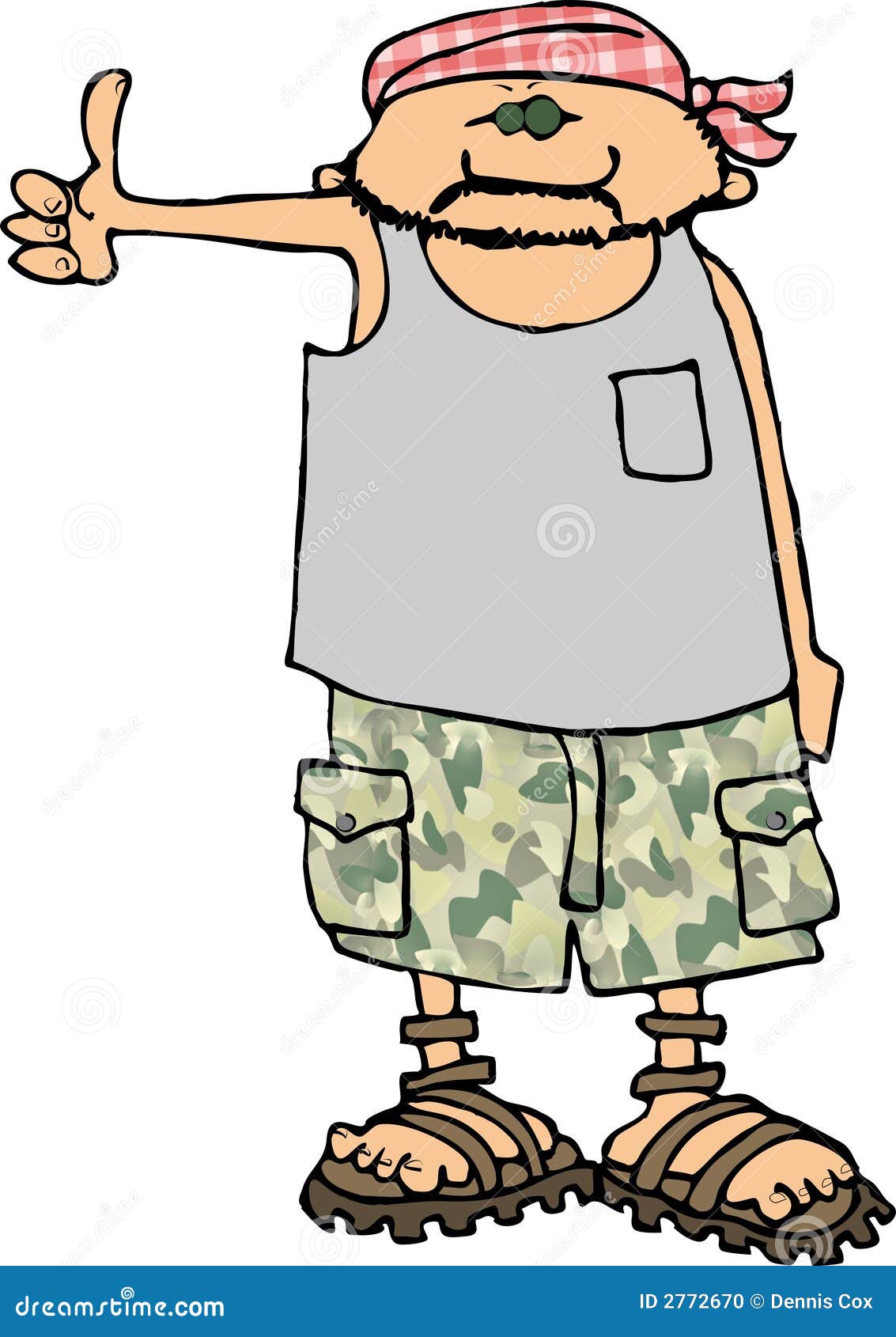 Hitchhiker Cartoon Vector 10941851