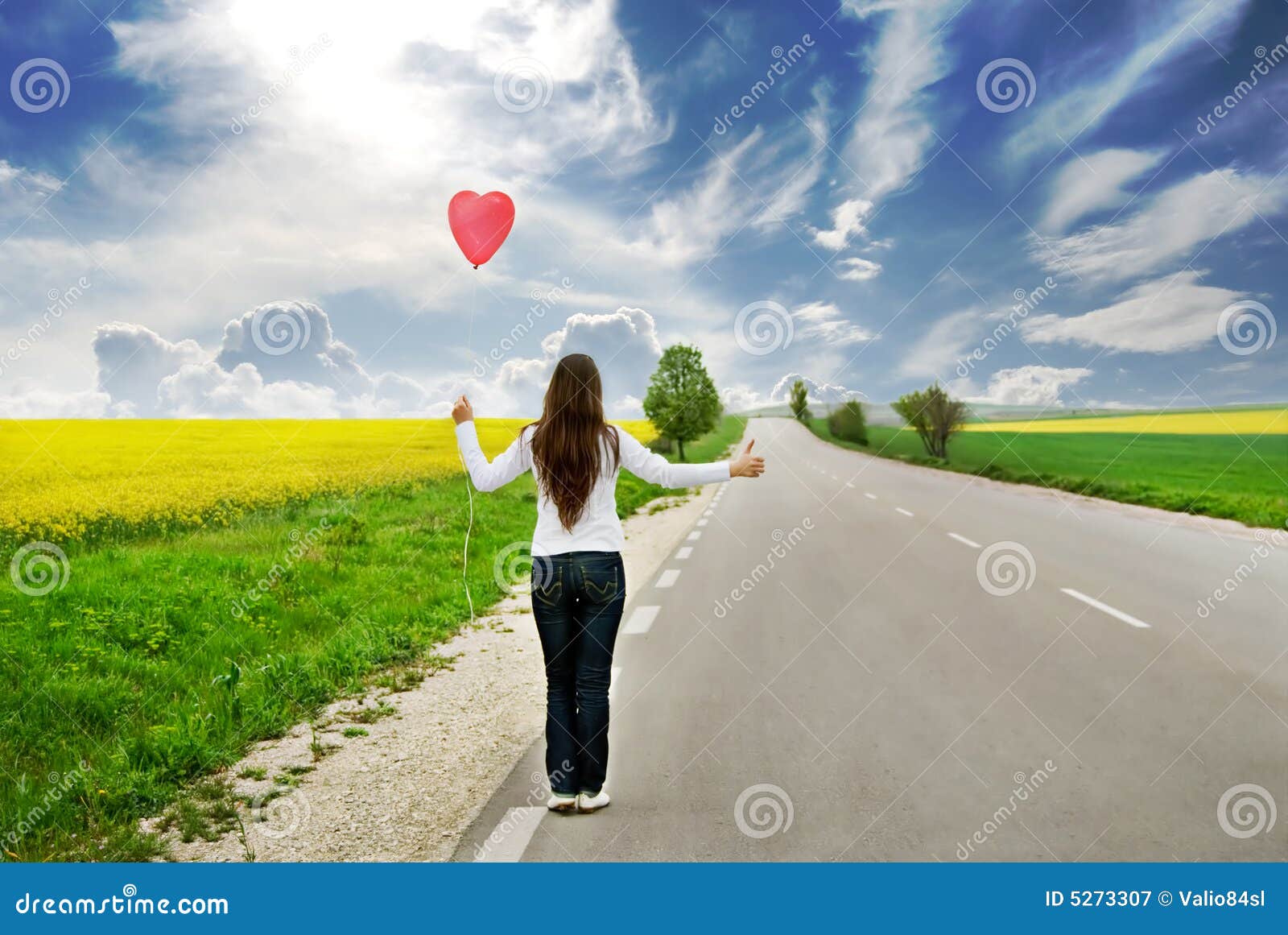 Hitchhiker stock image. Image of summer, beautiful, alone 5273307