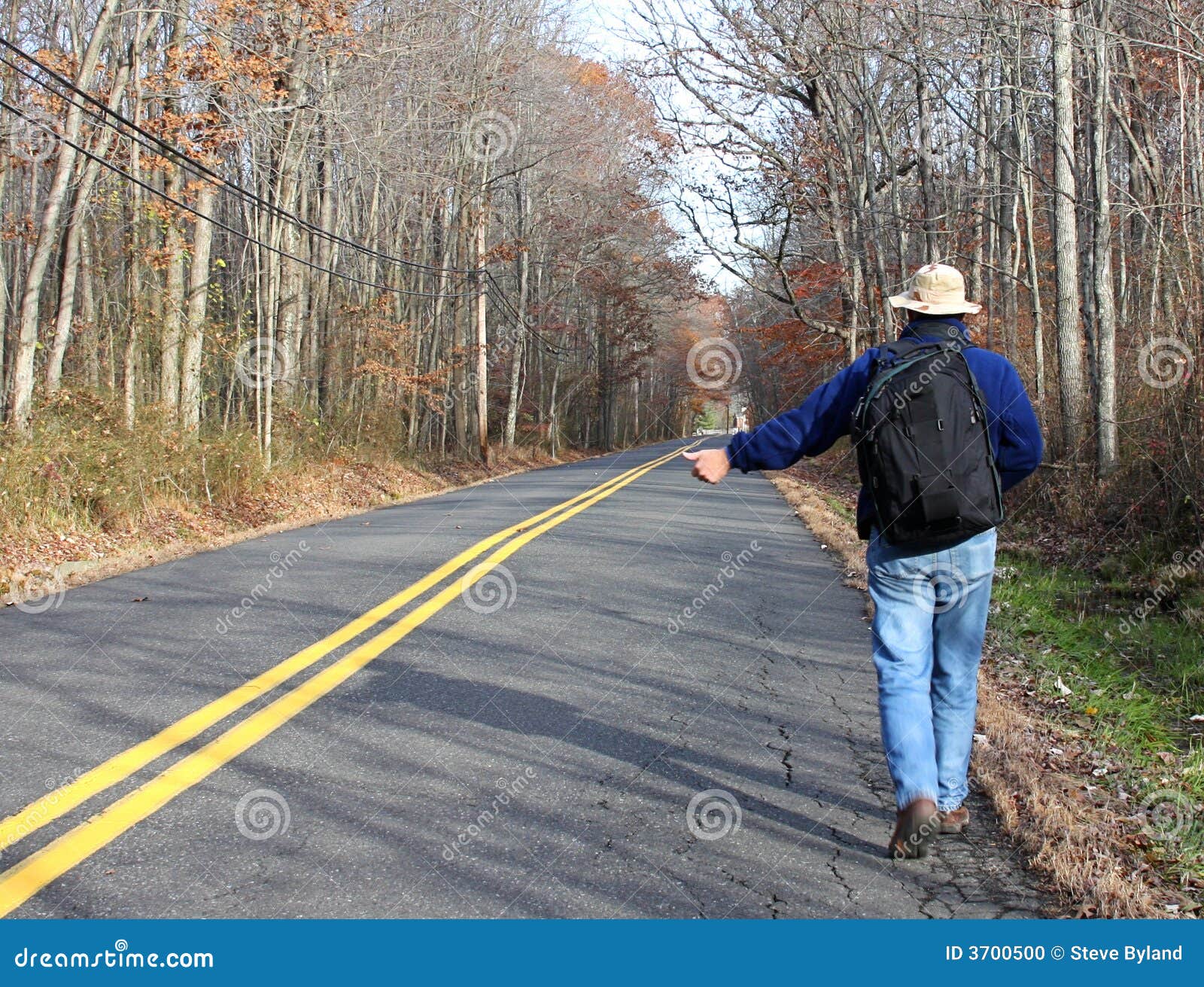 Hitchhiker stock photo. Image of hike, hiker, backpack 3700500