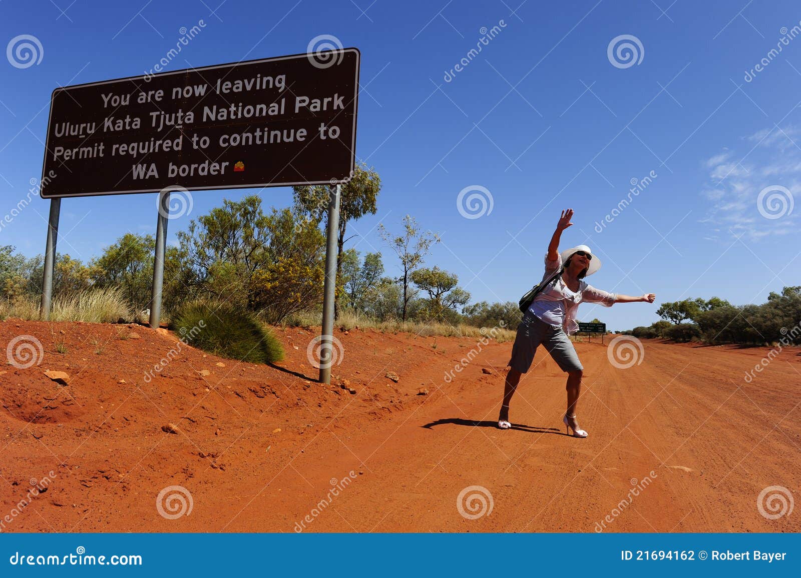 Hitchhiking Woman In Outback Stock Photography Image 21694162