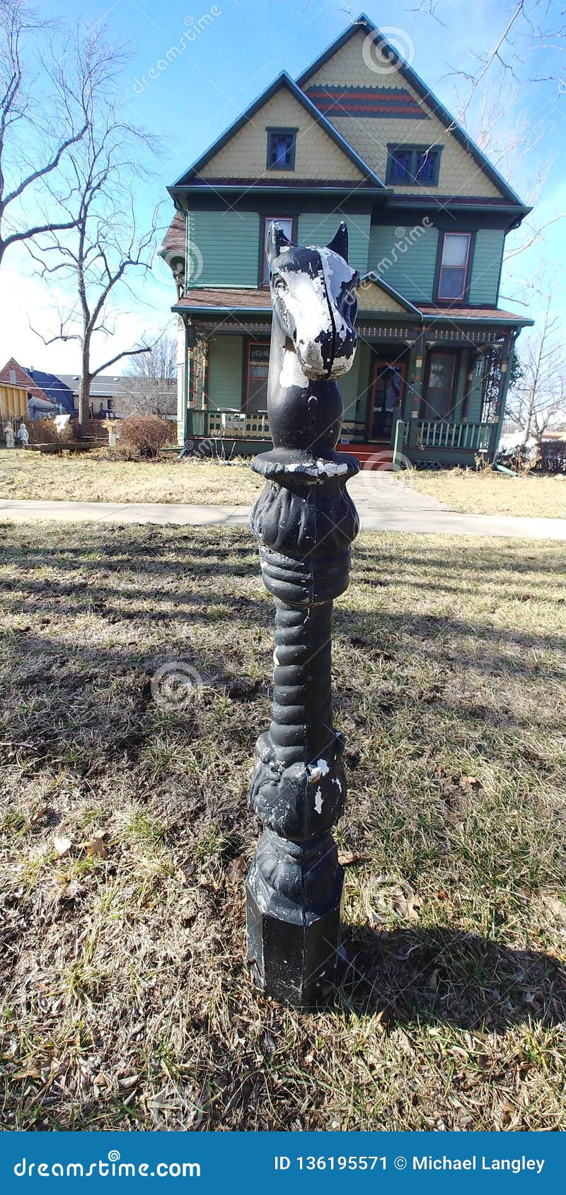Hitching Post stock image. Image of older, century, post 136195571