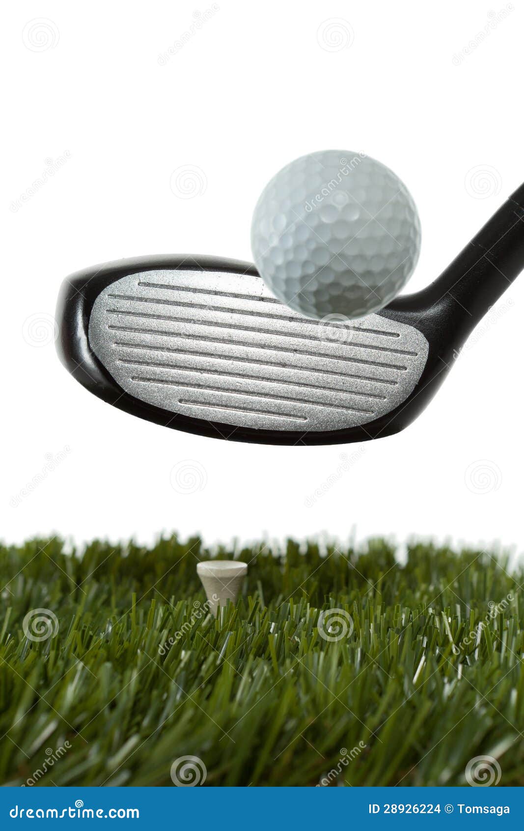 Hitting a Golf Ball Off a Tee Stock Photo Image of club, macro 28926224
