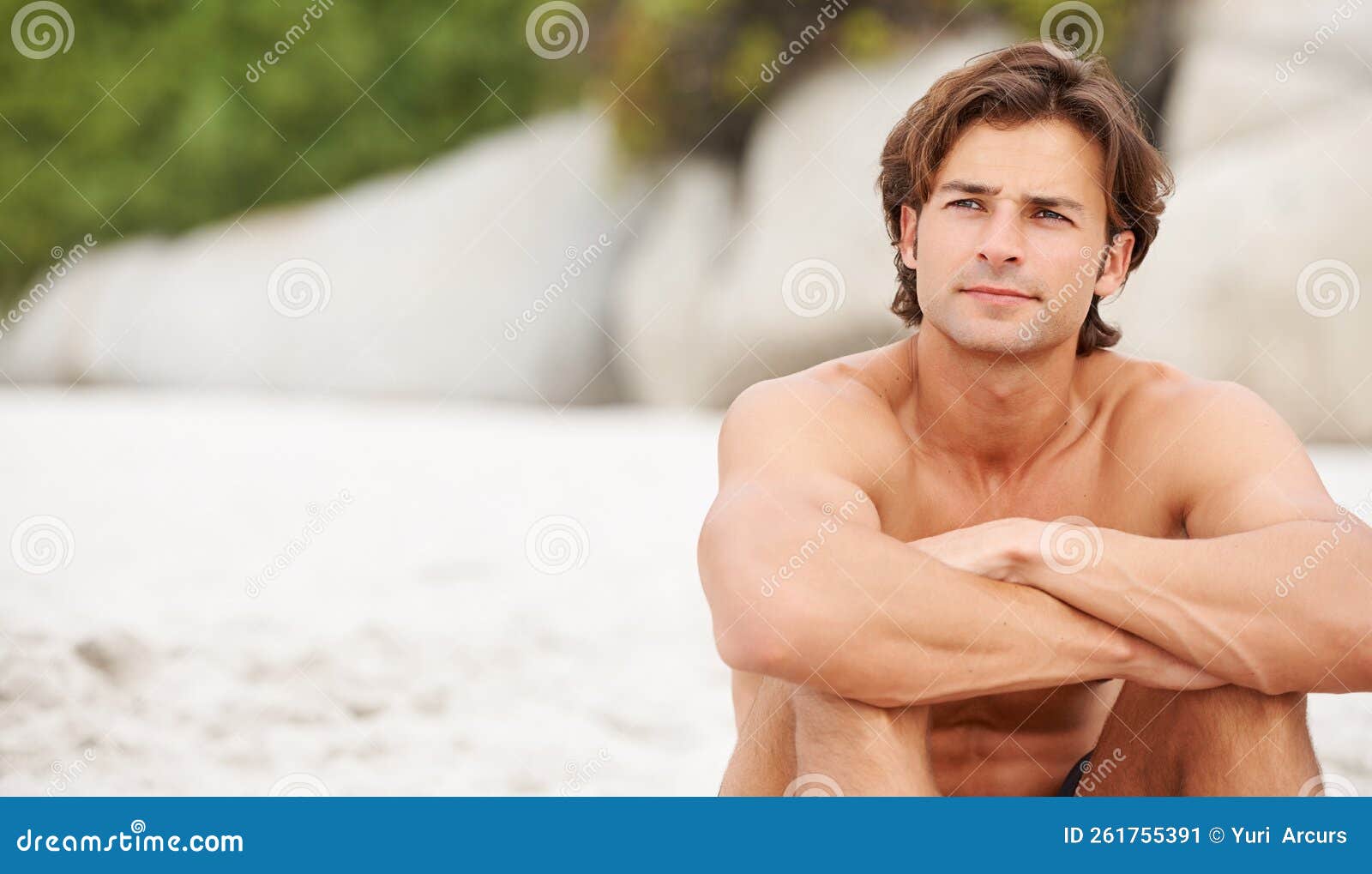 Hitting the Pause Button. a Handsome Young Man Enjoying a Relaxing Day at the Beach. Stock Image - Image of attractive, person... 