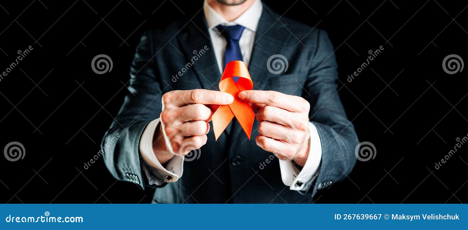 Hiv Virus. Red Ribbon Symbol in Hiv World Day on Dark Background