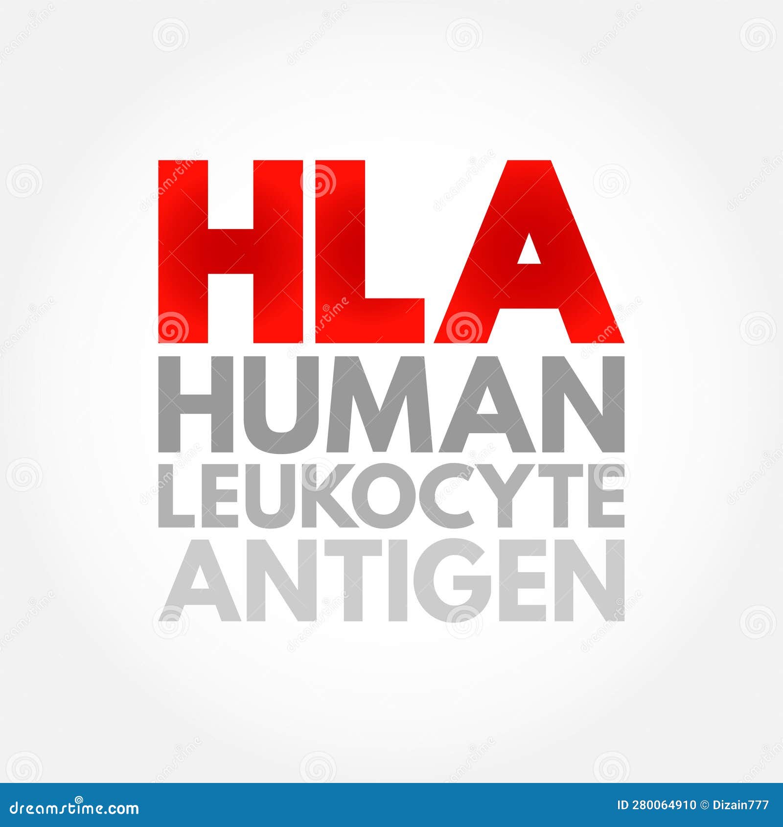 hla human leukocyte antigen - complex of genes on chromosome 6 in humans which encode cell-surface proteins, acronym text concept