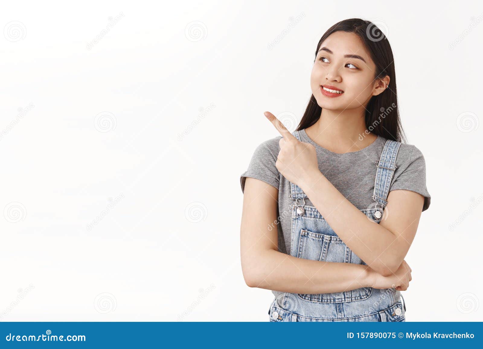 H.M.M. asian Hmm Interesting. Asian Cute Brunette Girl Contemplating Beautiful View Turn  Head Pointing Looking Left Curious Stock Image - Image of emotive,  brunette: 157890075