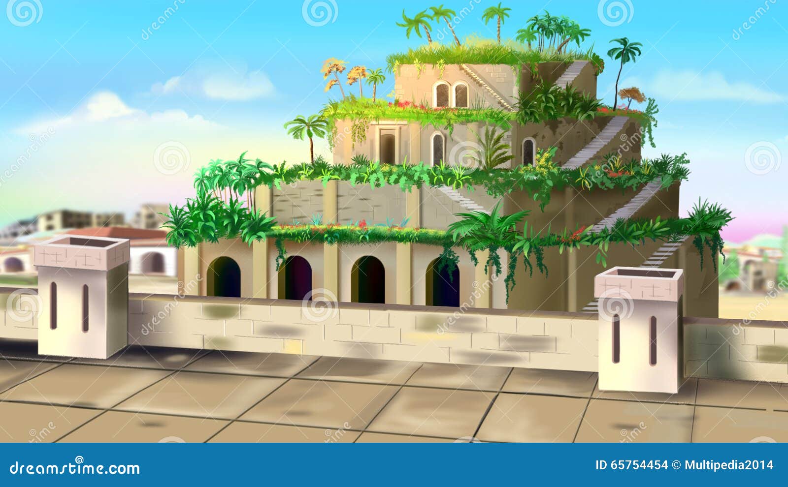 Hängende Gärten Von Babylon Stock Abbildung Bild 65754454