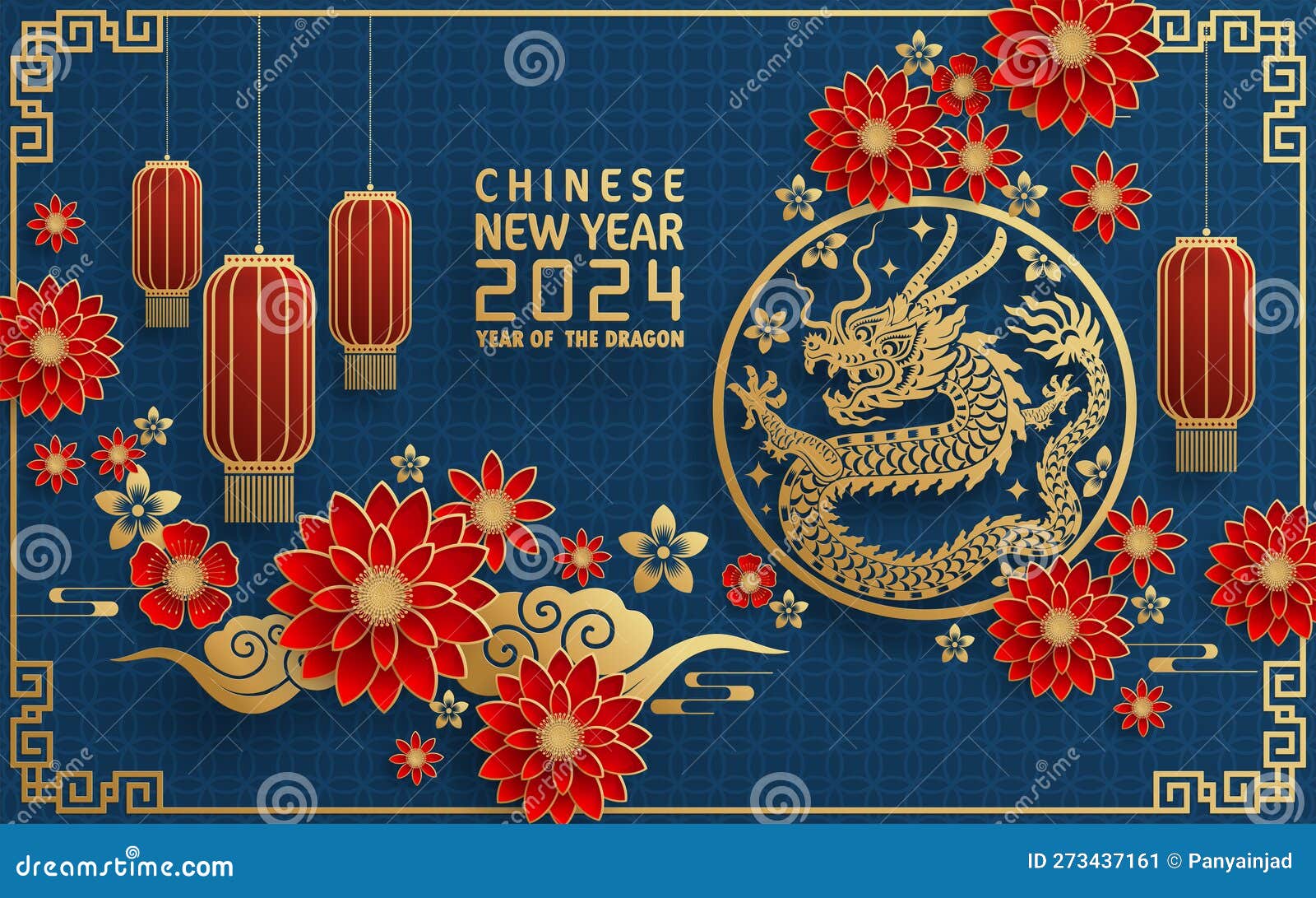 happy chinese new year 2024 year of the chinese dragon zodiac with on color background