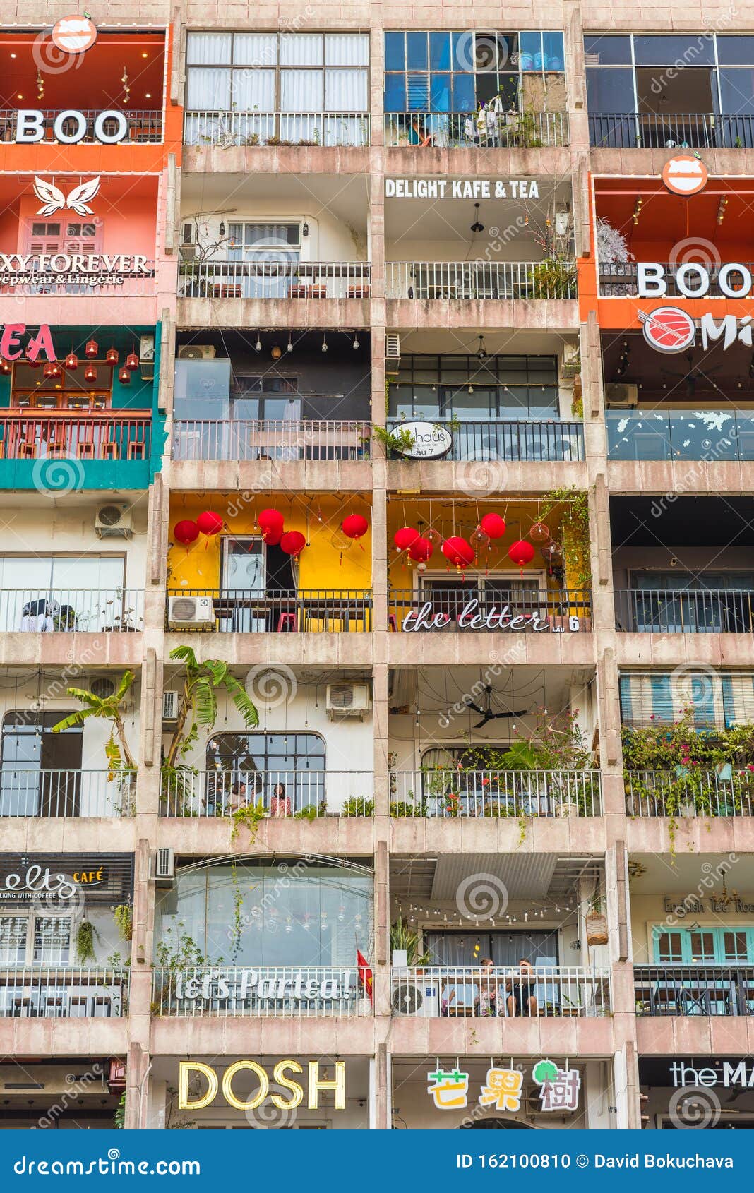 Ho Chi Minh City, Vietnam: The Cafe Apartment On Nguyen Hue Street.  Vertical Editorial Image - Image Of House, Outdoors: 162100810