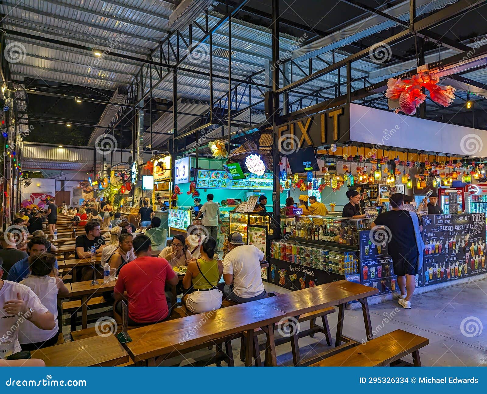 Ho Chi Minh City, Vietnam - Inside Ben Nghe Street Food Market during
