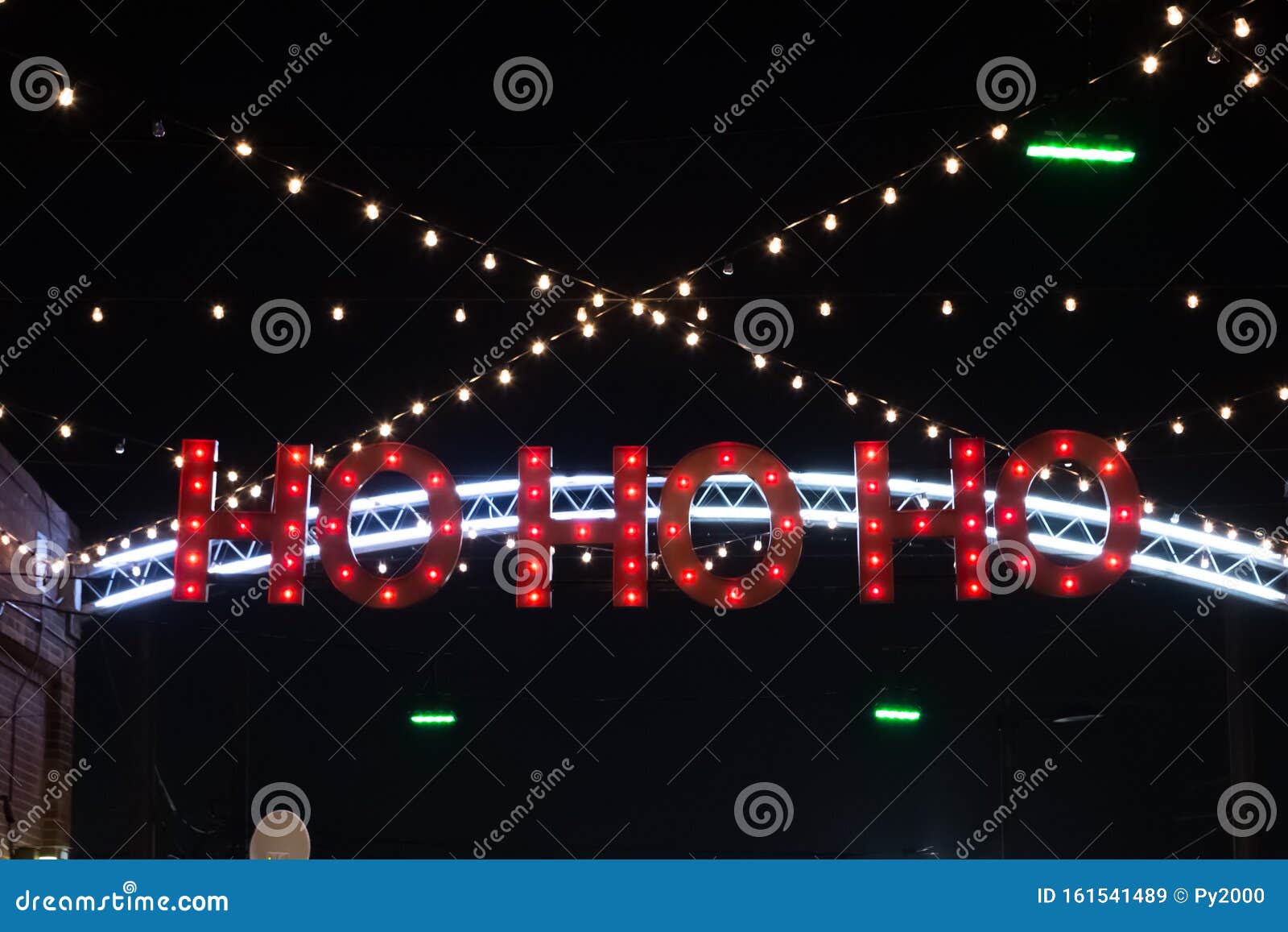 HO HO HO Christmas Lights stock image. Image of christmas 161541489