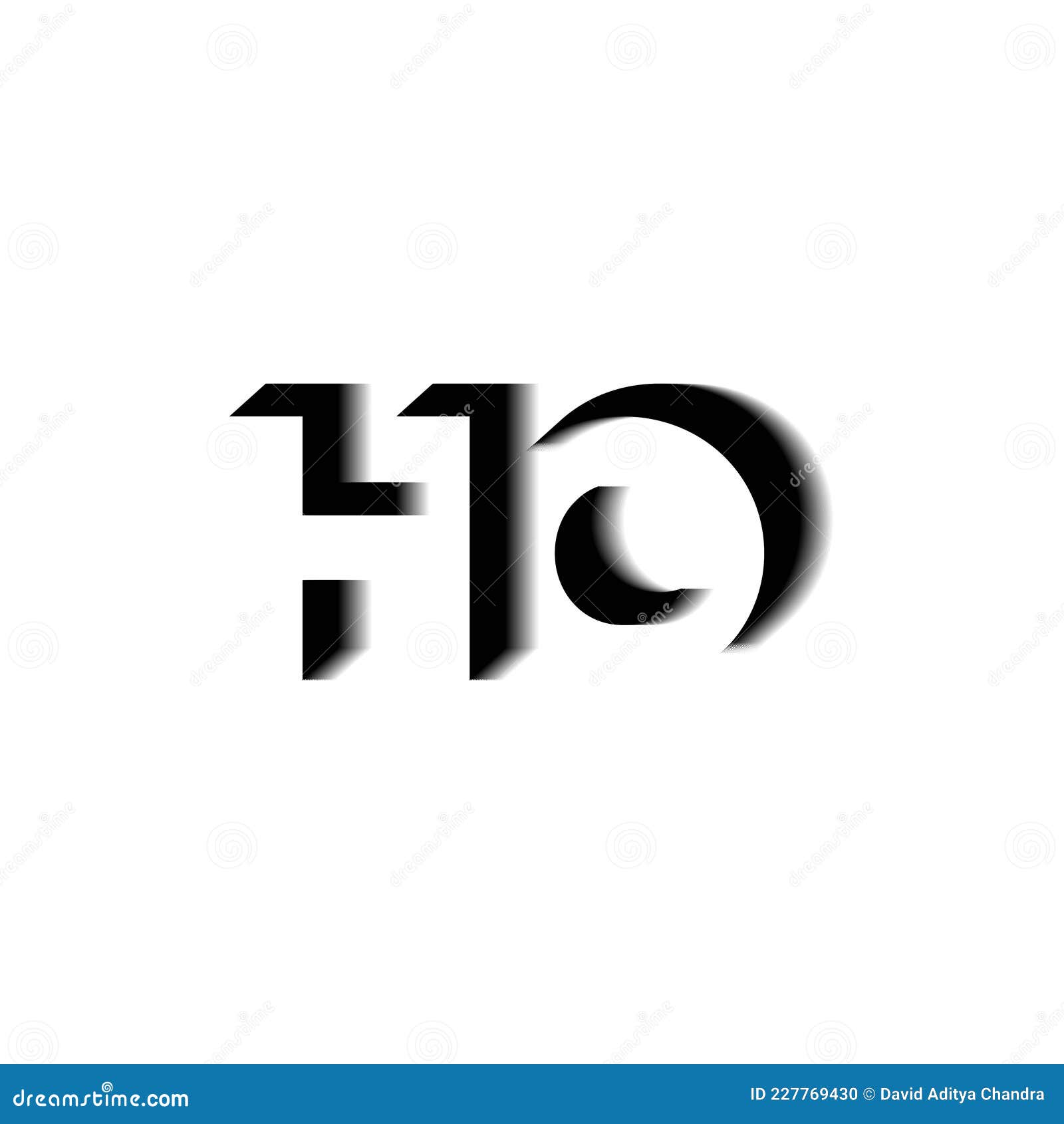 HO Monogram Shadow Shape Style Stock Vector - Illustration of font, lines:  227769430