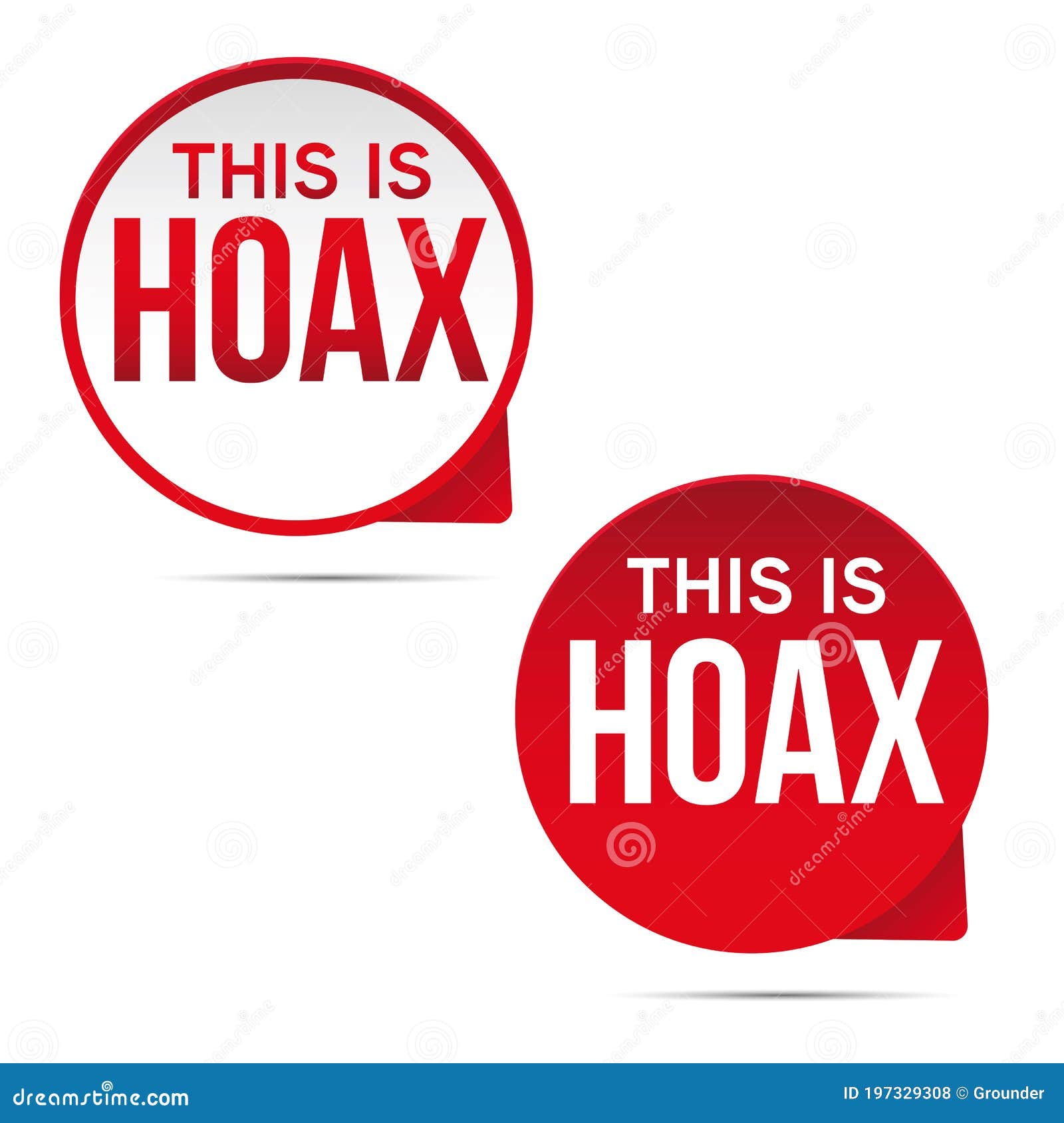 hoax label red sign 