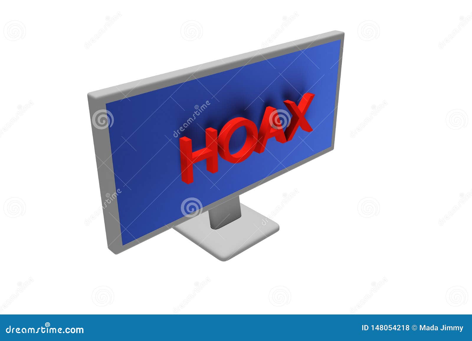 hoax text from monitor 3d model