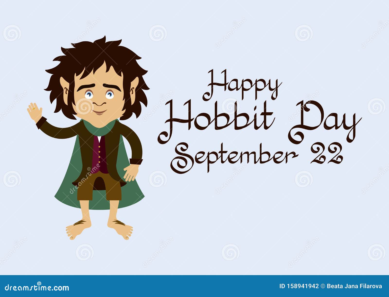 Hobbit Day vector stock vector. Illustration of cartoon 158941942