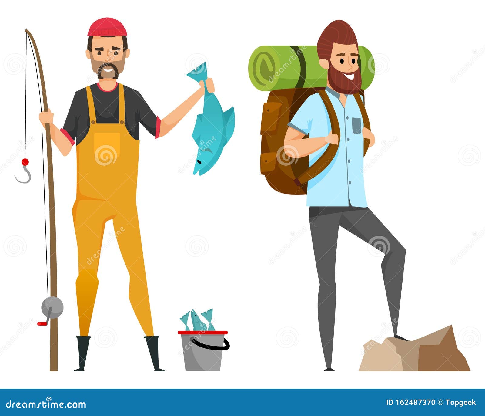 https://thumbs.dreamstime.com/z/hobby-fishing-hiking-male-leisure-vector-smiling-men-casual-clothes-holding-fish-rod-pike-backpack-mat-portrait-full-162487370.jpg