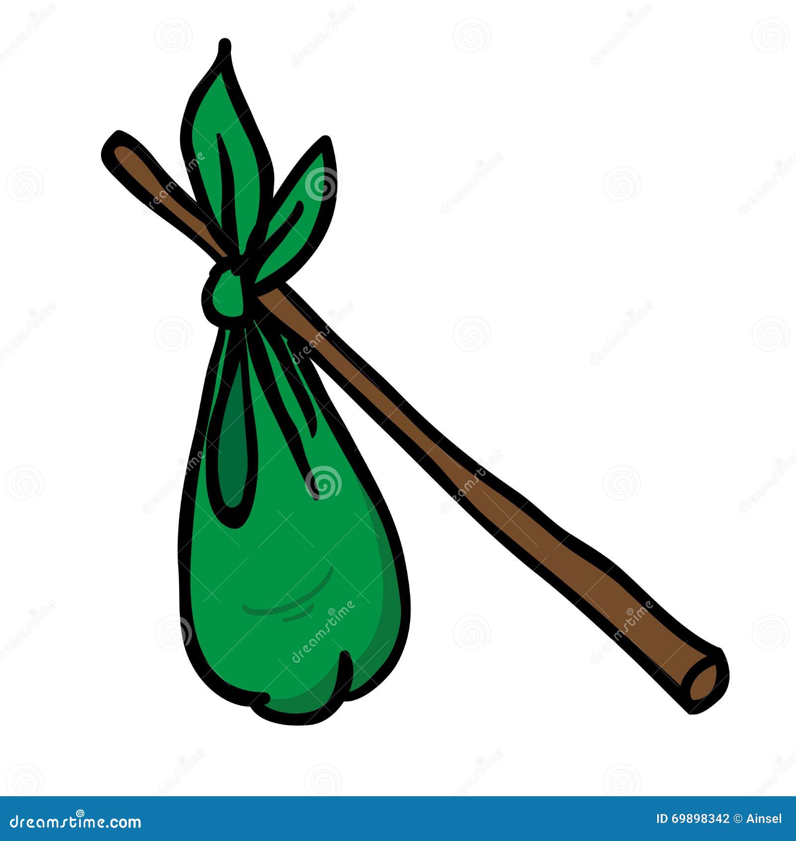Hobo sack stock vector. Illustration of green, homeless - 69898342