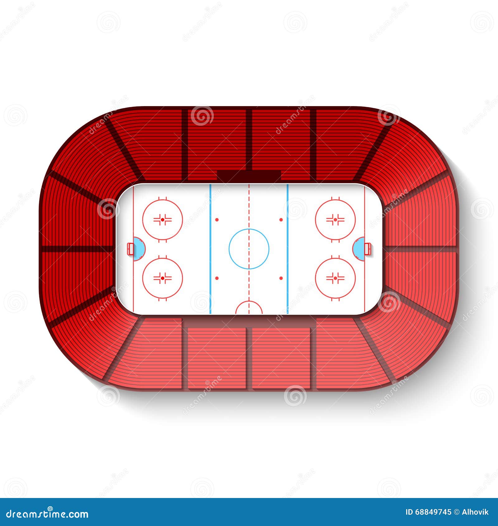 Hockey Arena Cartoon Vector 68849745