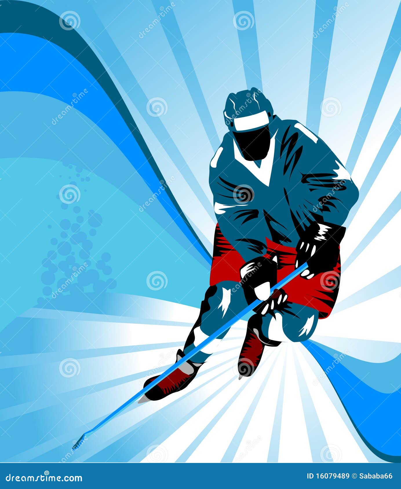 Hockey blue stock illustration. Illustration of silhouette 16079489
