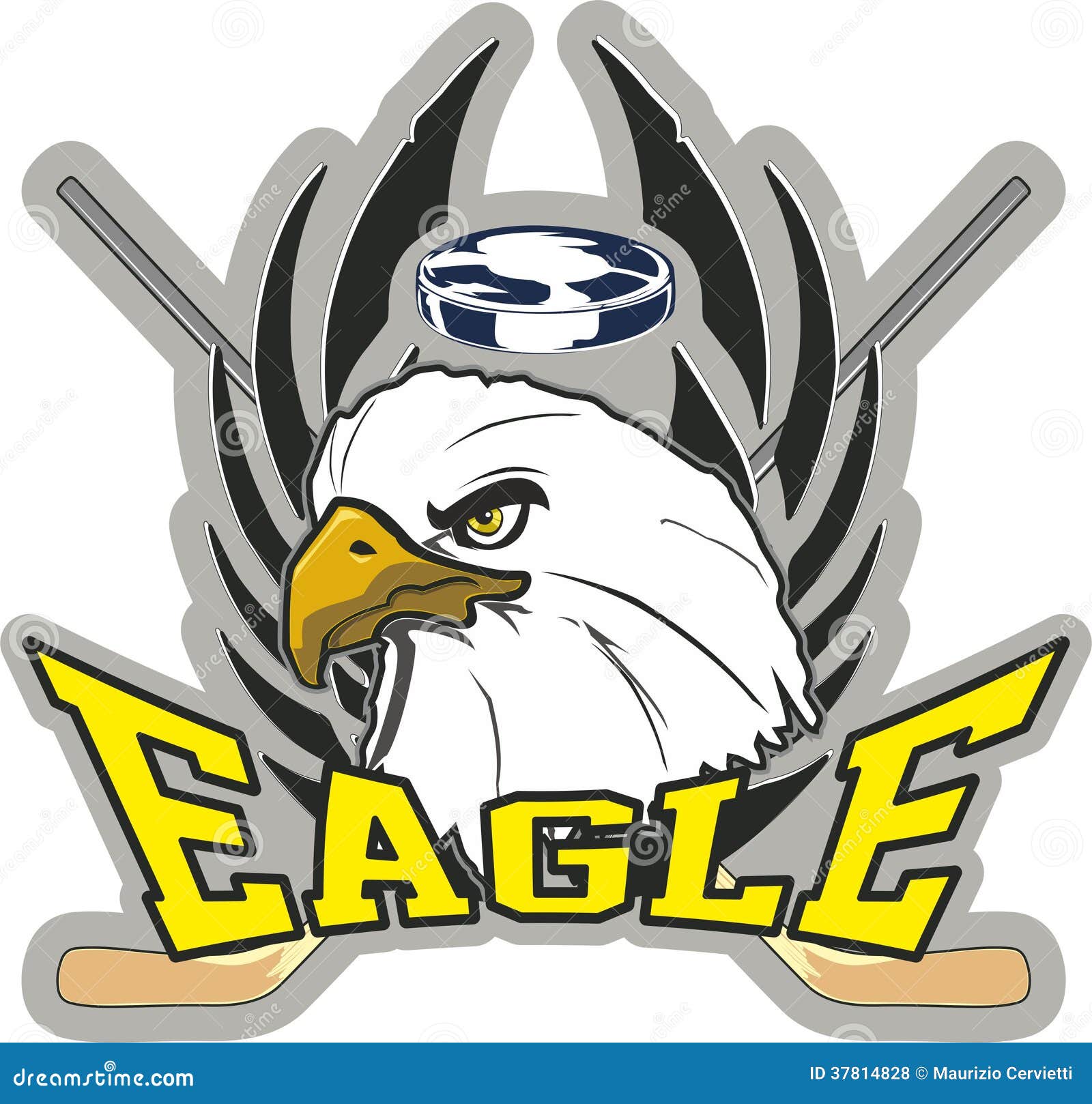 Hockey eagle stock vector. Illustration of beak, game 37814828