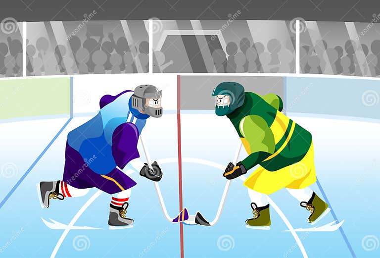 Hockey face off stock vector. Illustration of team, competition 12856424