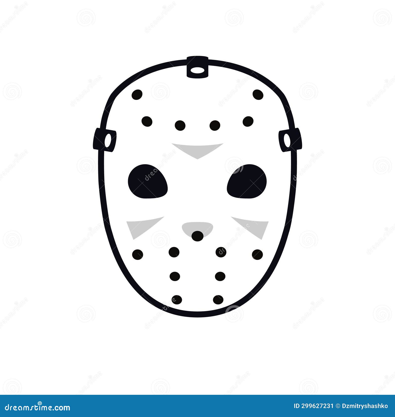 Hockey Goalie Mask Outline Icon. Stock Illustration - Illustration of ...