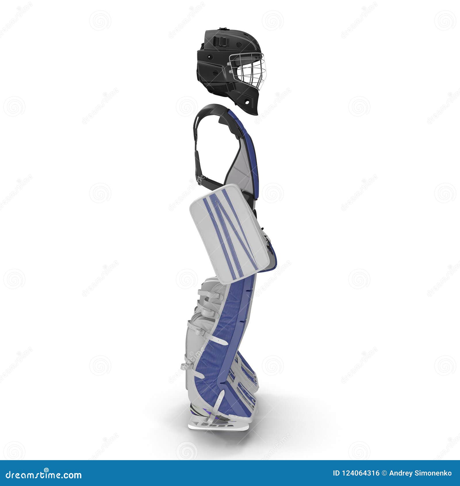 Download Hockey Goalie Protection Blue Kit. 3D Illustration On ...