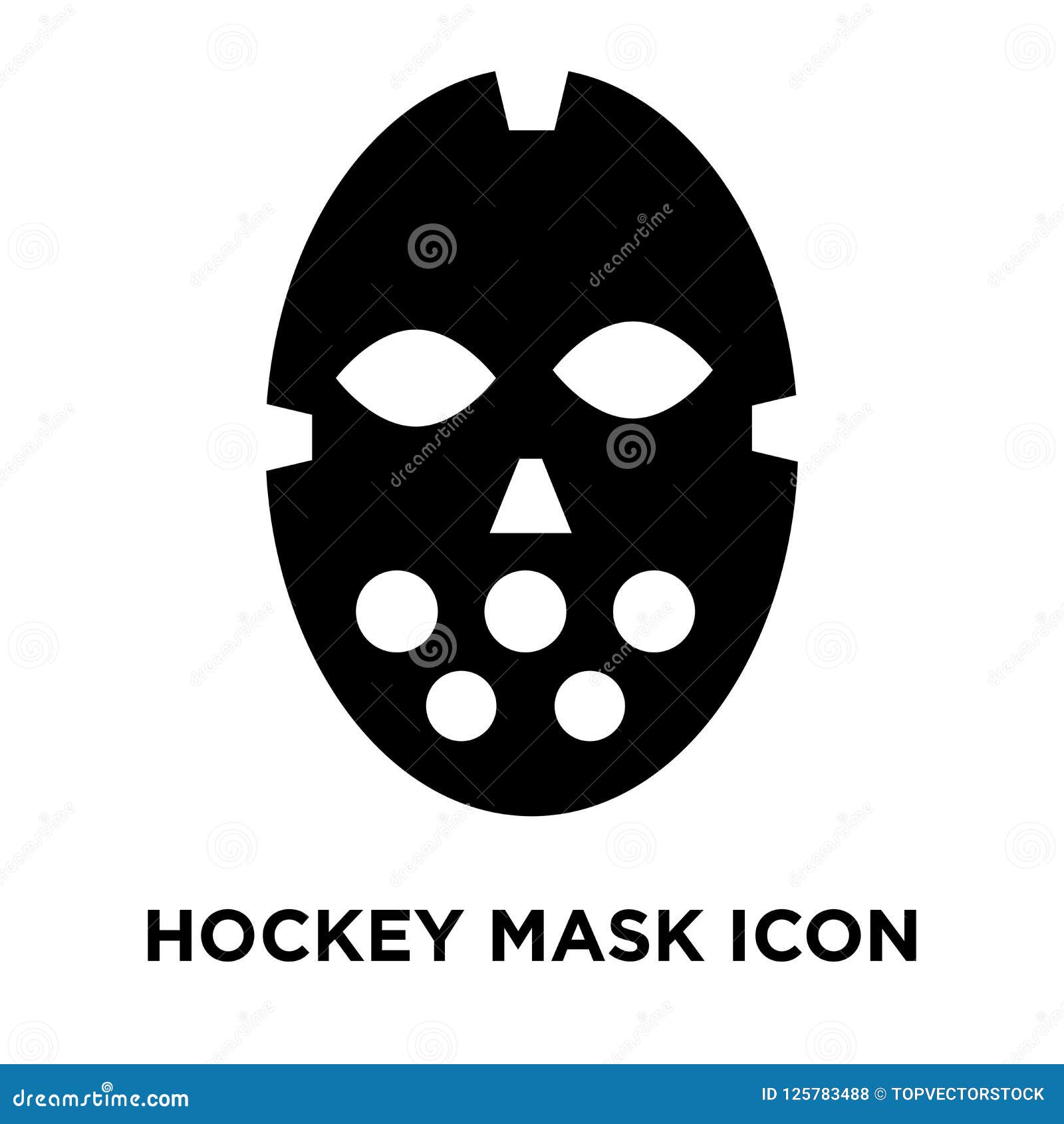 Outline hockey mask icon isolated black simple Vector Image