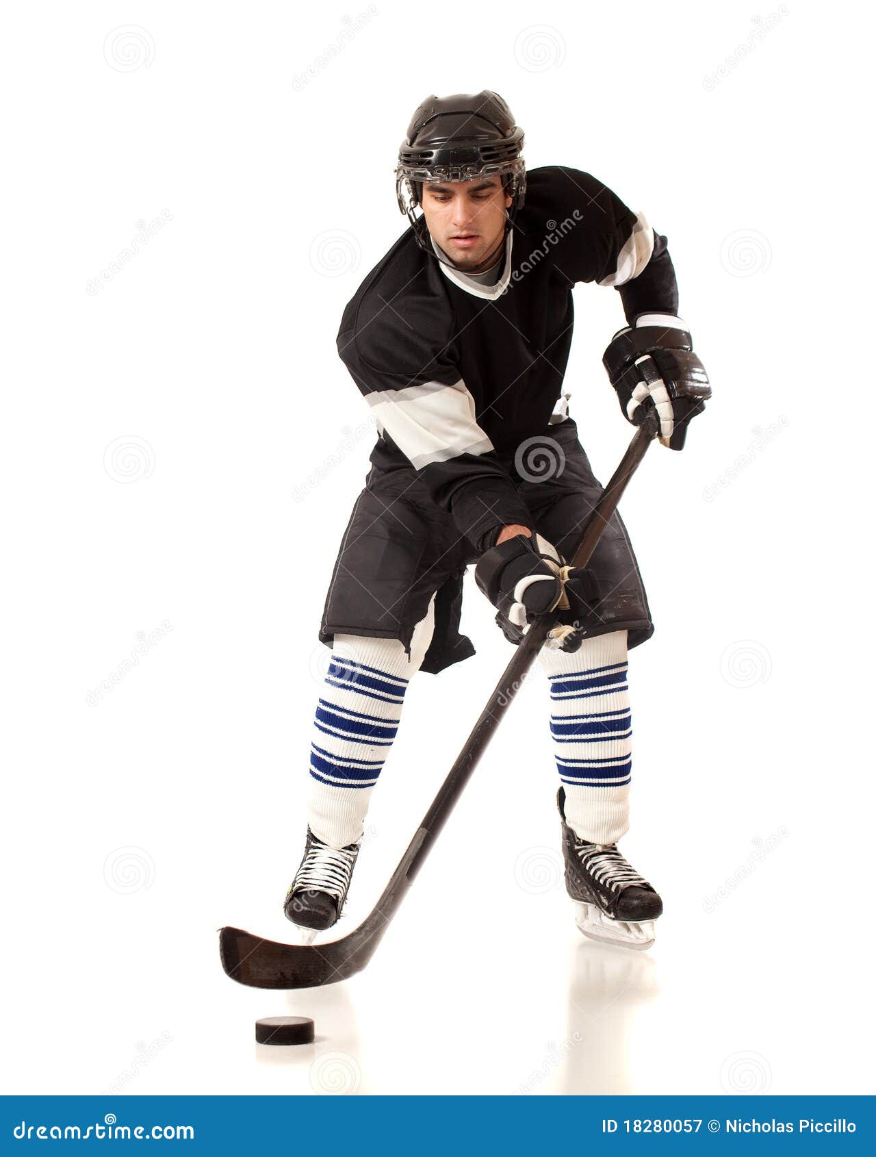 Hockey Player stock image. Image of white, shot, young 18280057
