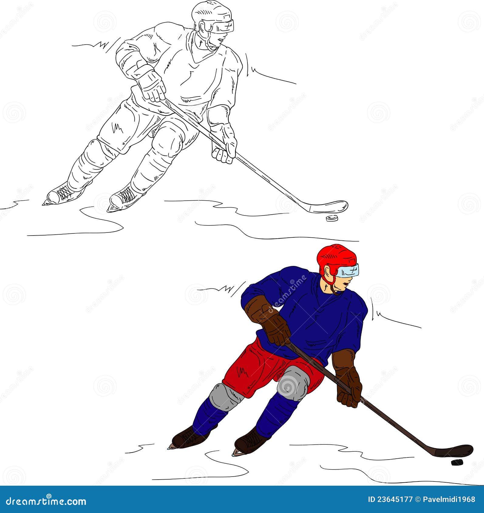 Hockey Player Cartoon Vector | CartoonDealer.com #23645177