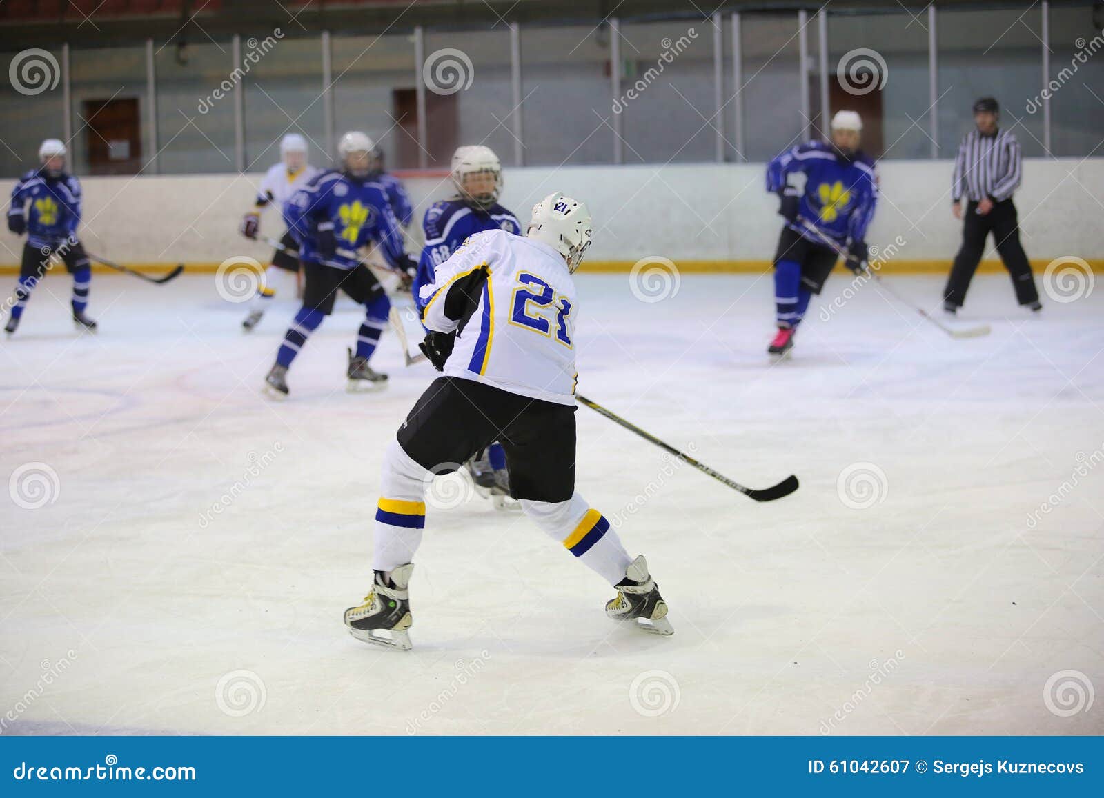 Hockey player attack gate stock image. Image of sport 61042607