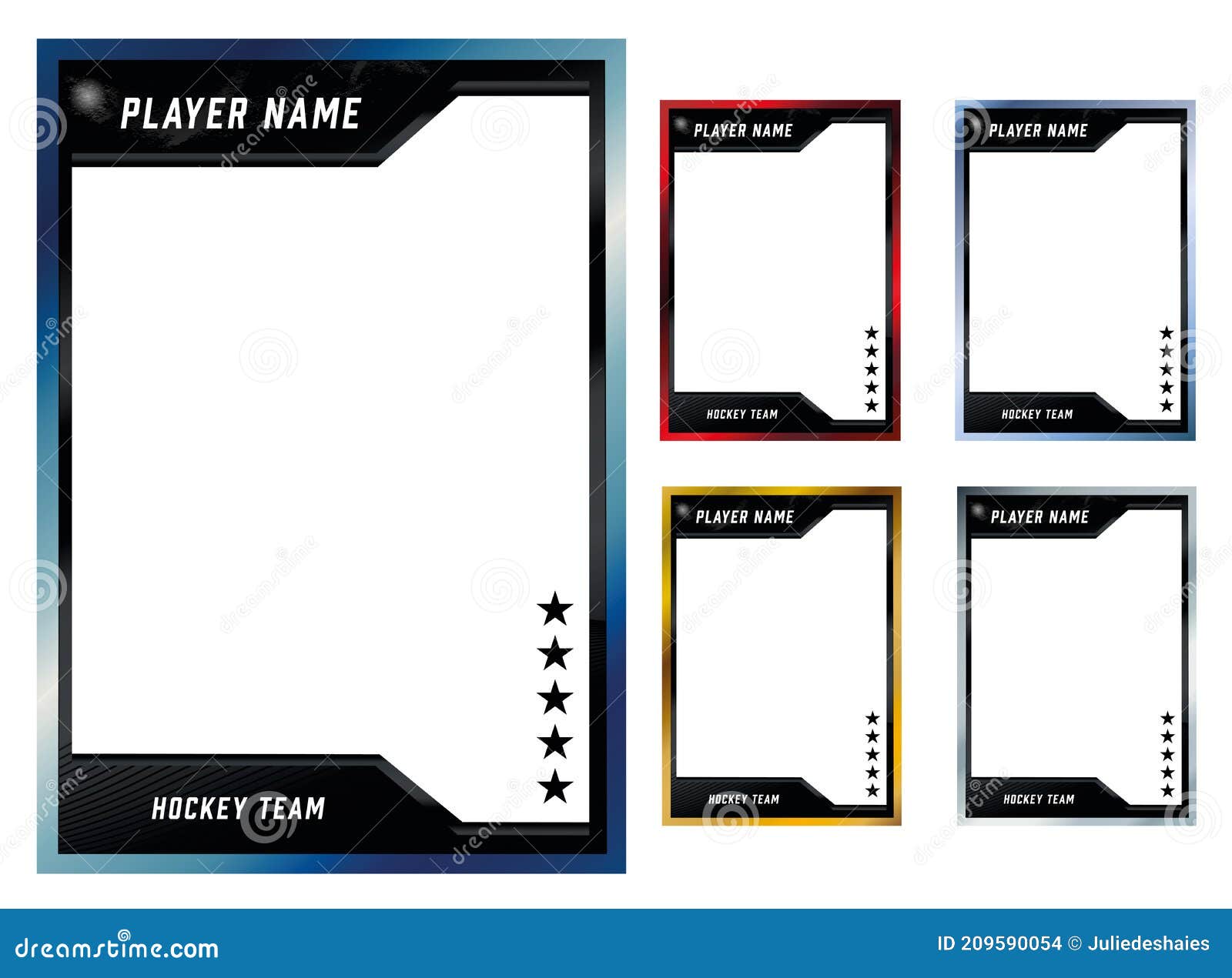 Hockey Player Card Frame Template Design Stock Vector For Trading Cards Templates Free Download