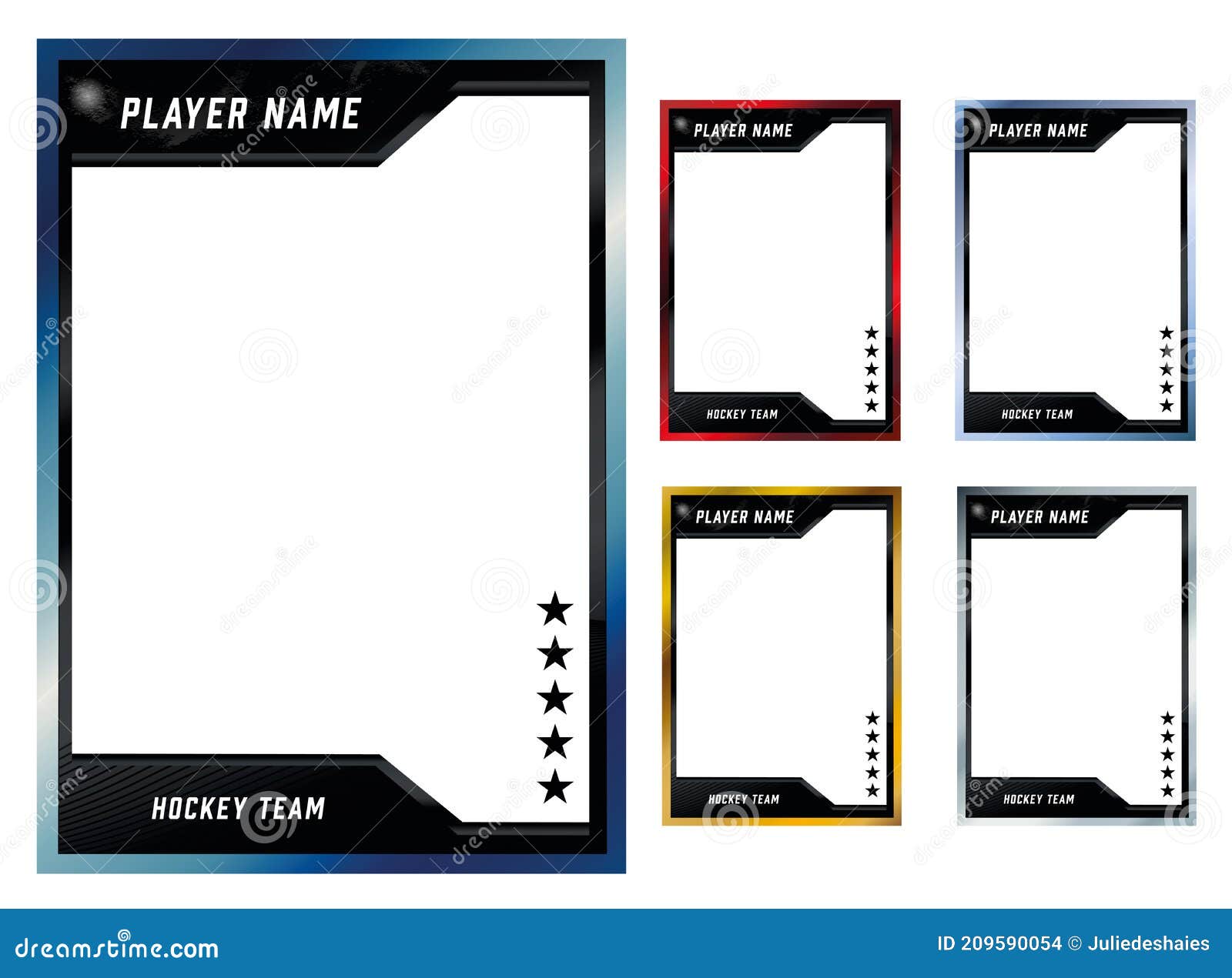 hockey player card frame template 