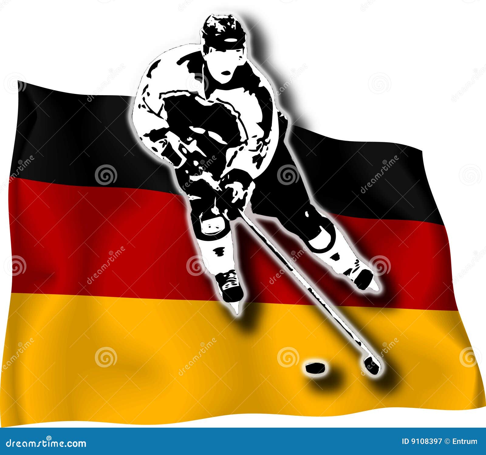 Hockey Player on German Flag Stock Illustration Illustration of