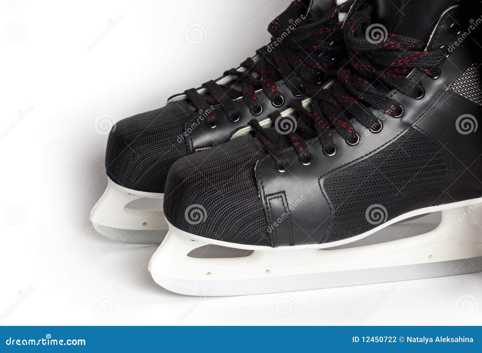 Hockey player iceskates stock photo. Image of lace, leather 12450722