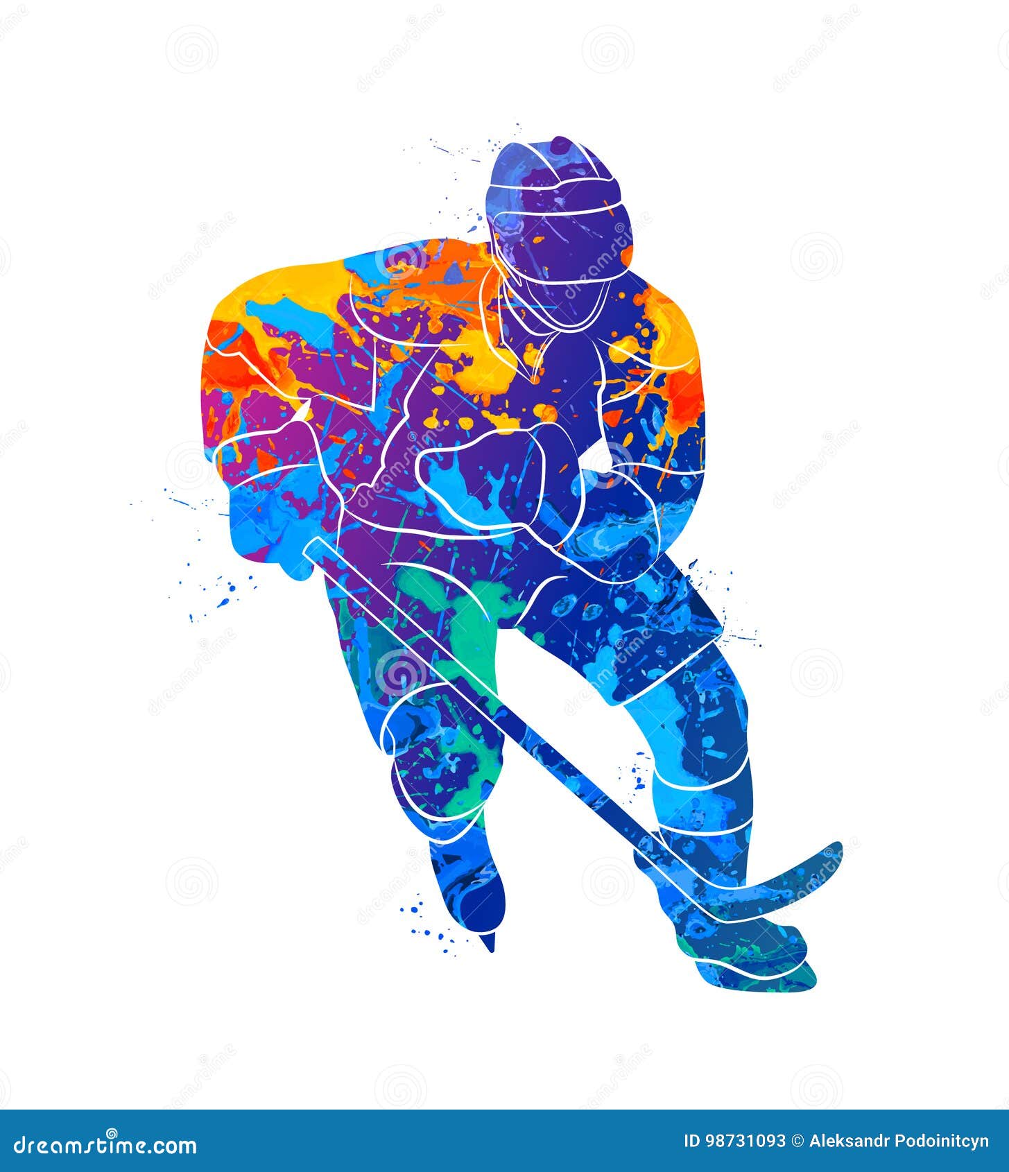 Abstract hockey player on a white background. Vector illustration. 2685225  Vector Art at Vecteezy