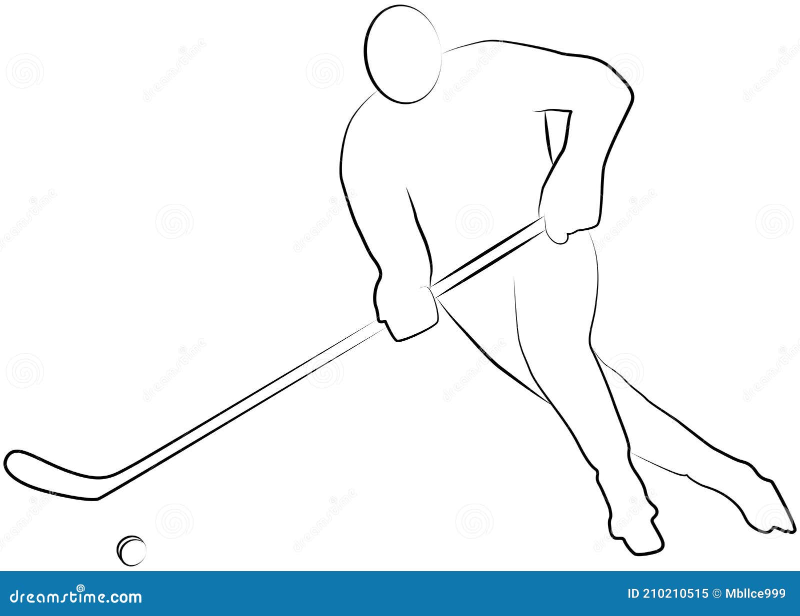 Hockey Player Line Icon of a Sports Set Stock Vector Illustration of