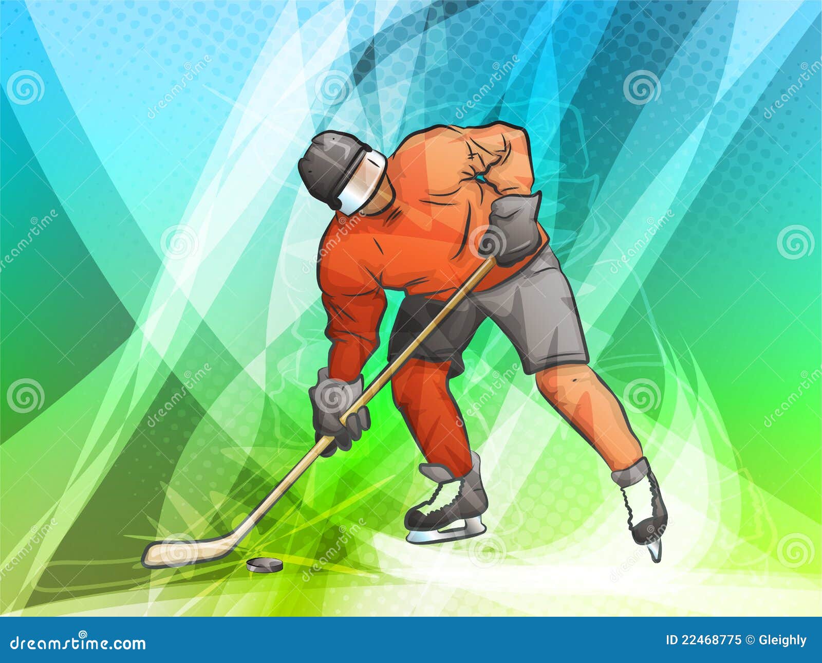 Hockey player makes a shot stock vector. Illustration of skating 22468775
